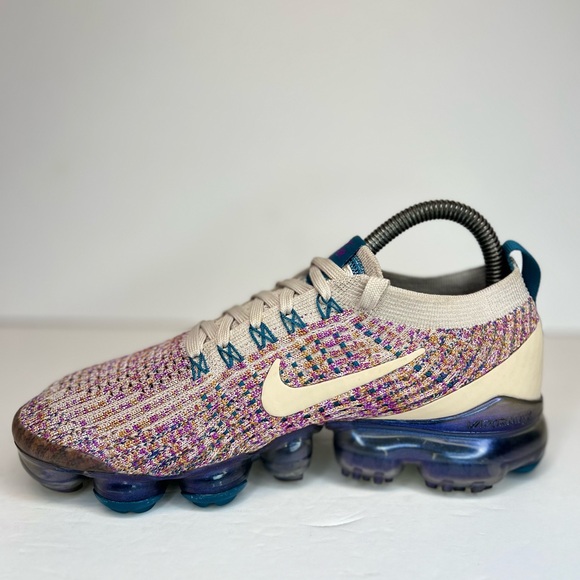 Nike Air Vapormax Flyknit 3 FK-3 Desert Sand/Vivid Purp Women’s Sz 7M AJ6910-007 - Picture 7 of 16